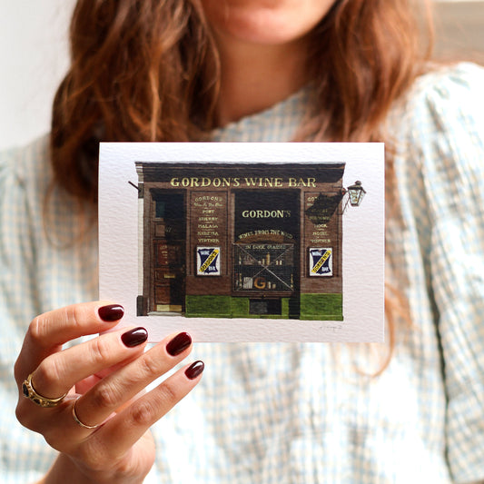 Gordon's Wine Bar London Art - Greeting card with envelope