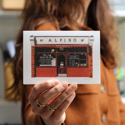 Angel - Alpino Cafe - Greeting card with envelope