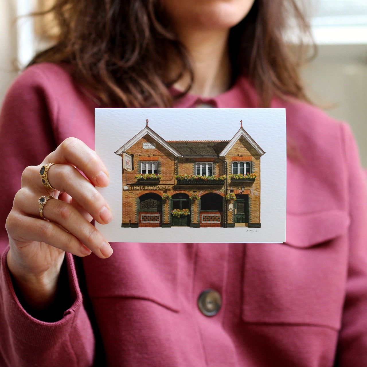 Balham - The Nightingale - Greeting card with envelope