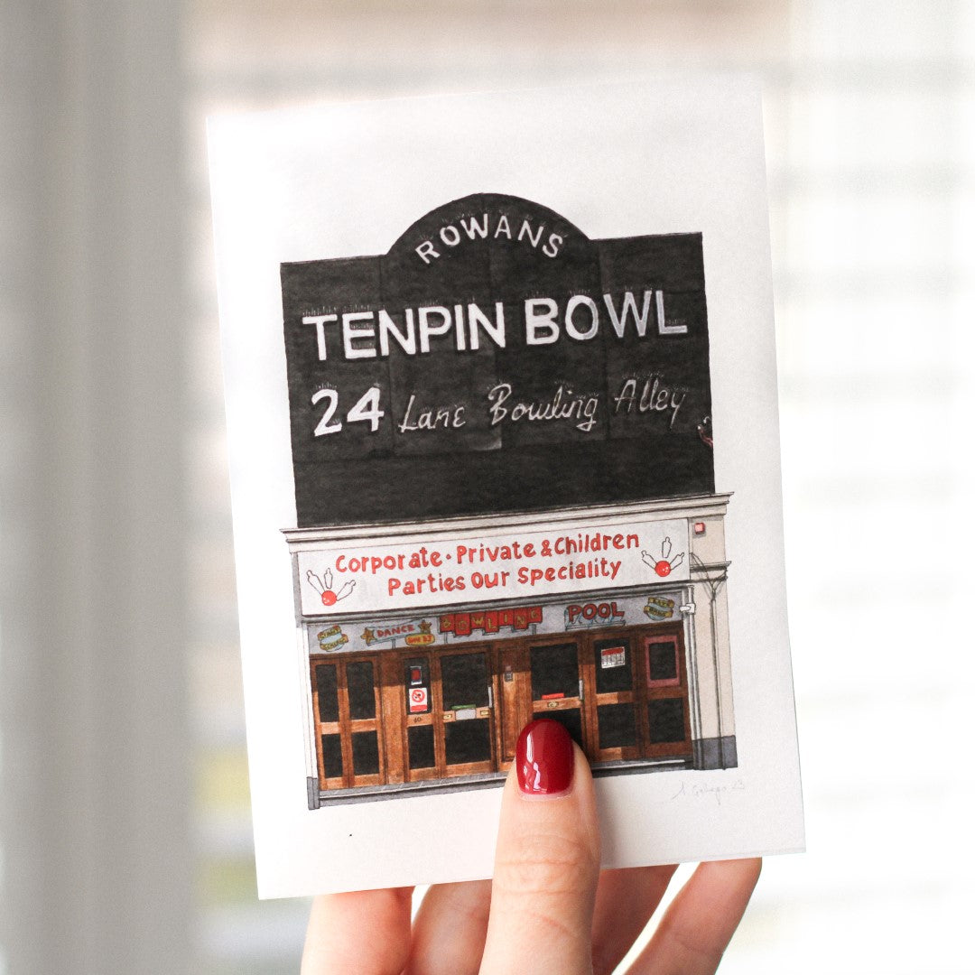 Finsbury Park - Rowans Tenpin Bowl - Greeting card with envelope - Islington