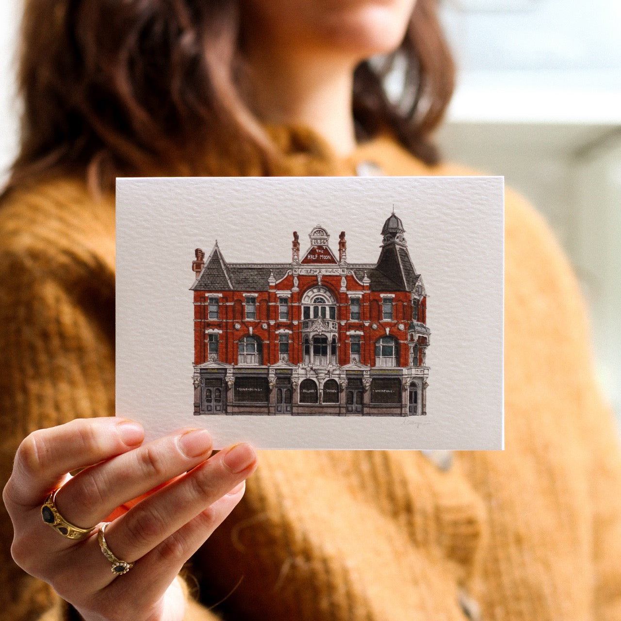 Herne Hill - The Half Moon pub - Greeting card with envelope