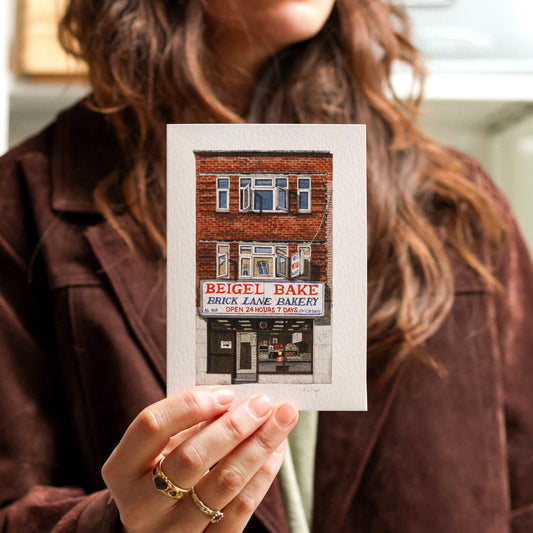 Brick Lane - Beigel Bake - Greeting card with envelope