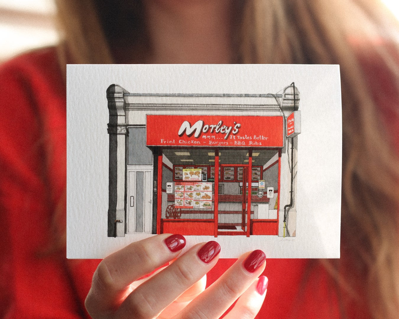 West Norwood - Morley's Chicken Shop - Greeting card with envelope