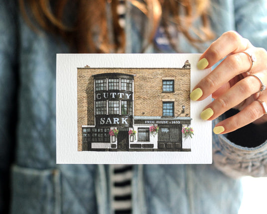 Greenwich - Cutty Sark Pub - Greeting card with envelope