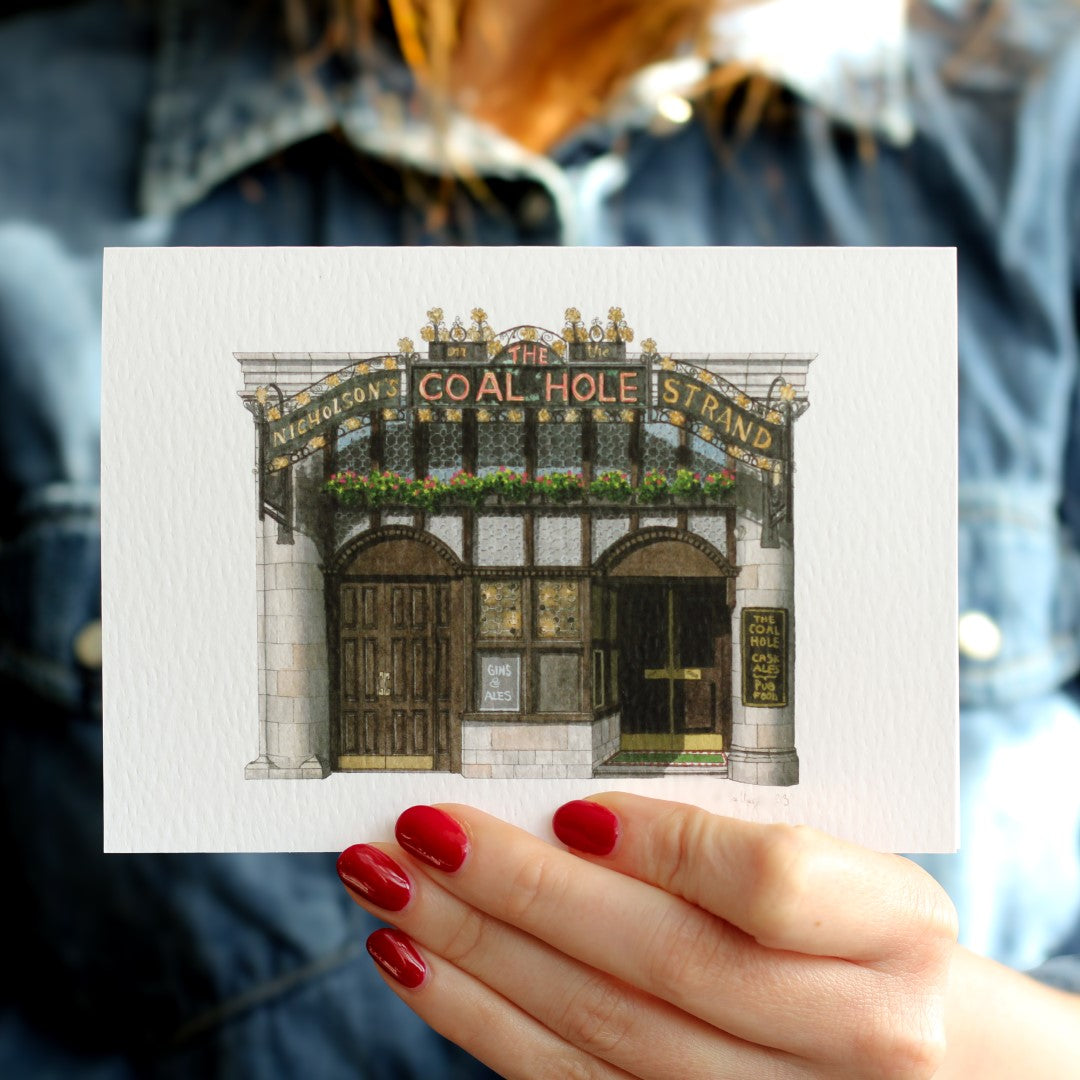 Strand - The Coal Hole pub - Greeting card with envelope