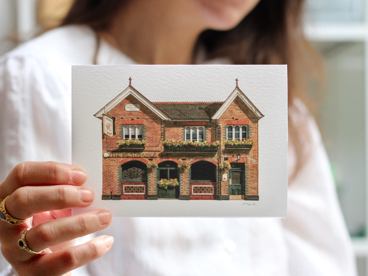 Balham - The Nightingale - Greeting card with envelope