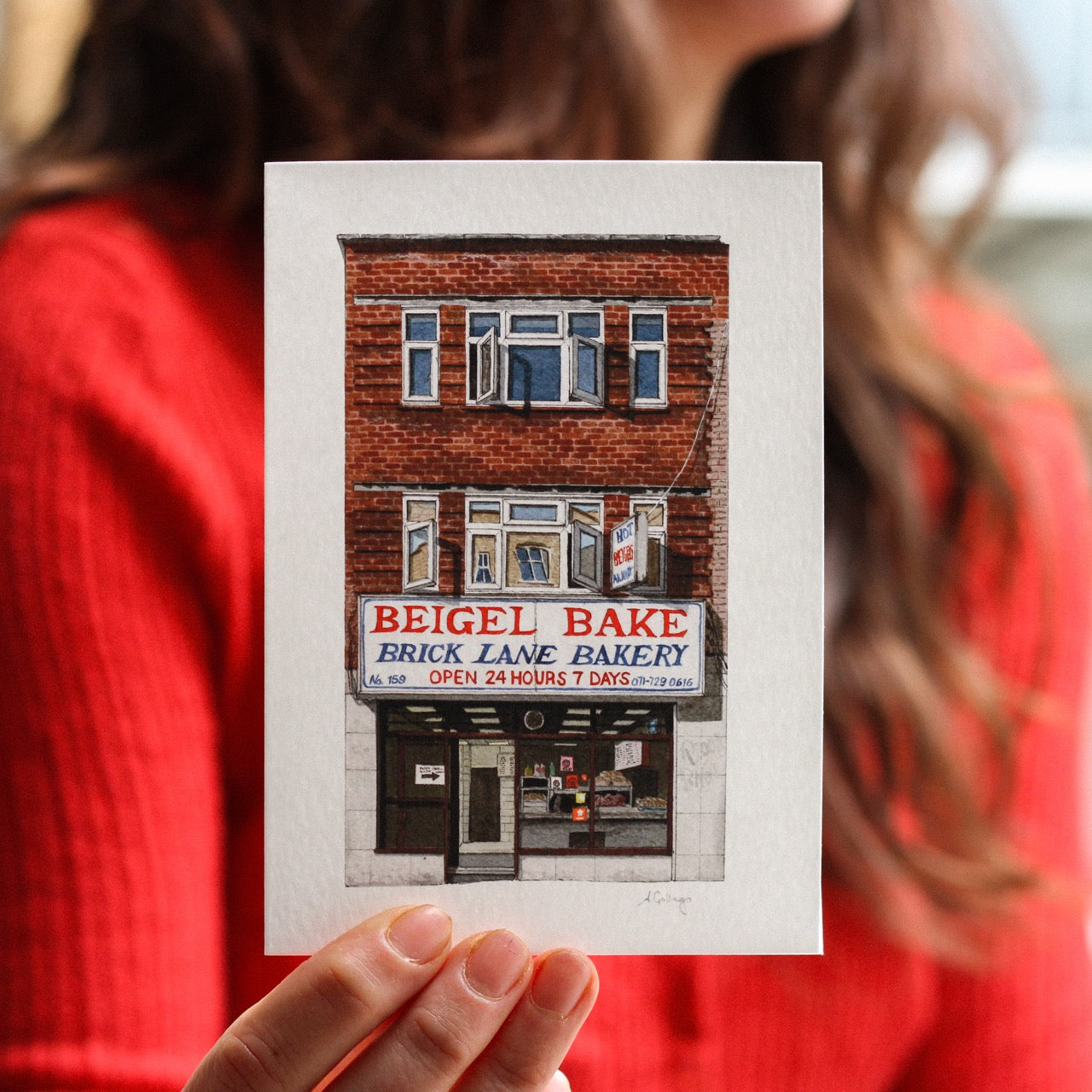 Brick Lane - Beigel Bake - Greeting card with envelope
