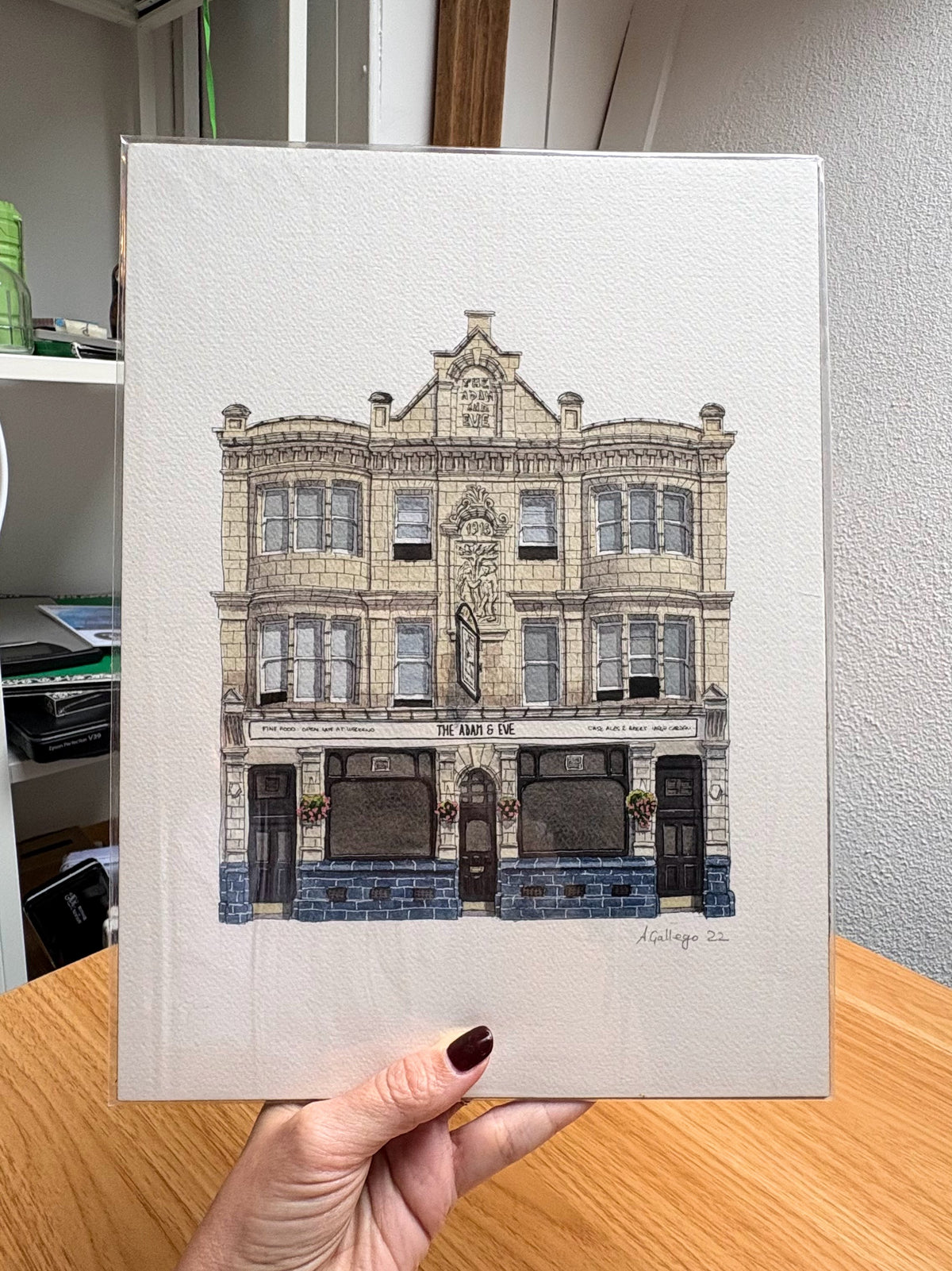 Hackney - Adam and Eve Pub - Original watercolour painting (unframed)