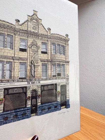 Hackney - Adam and Eve Pub - Original watercolour painting (unframed)