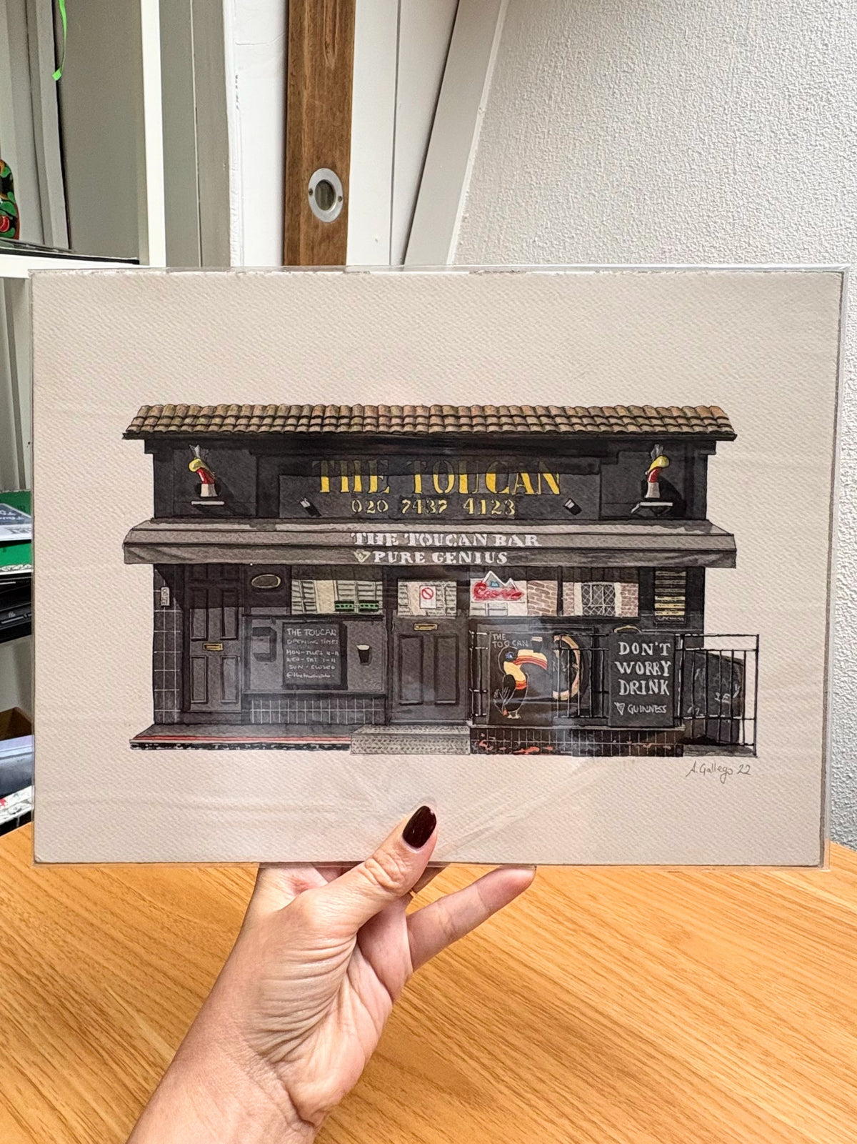 Soho - The Toucan Pub - Original watercolour painting (unframed)
