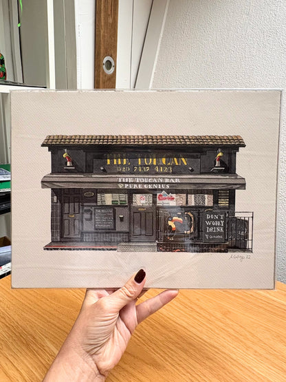 Soho - The Toucan Pub - Original watercolour painting (unframed)