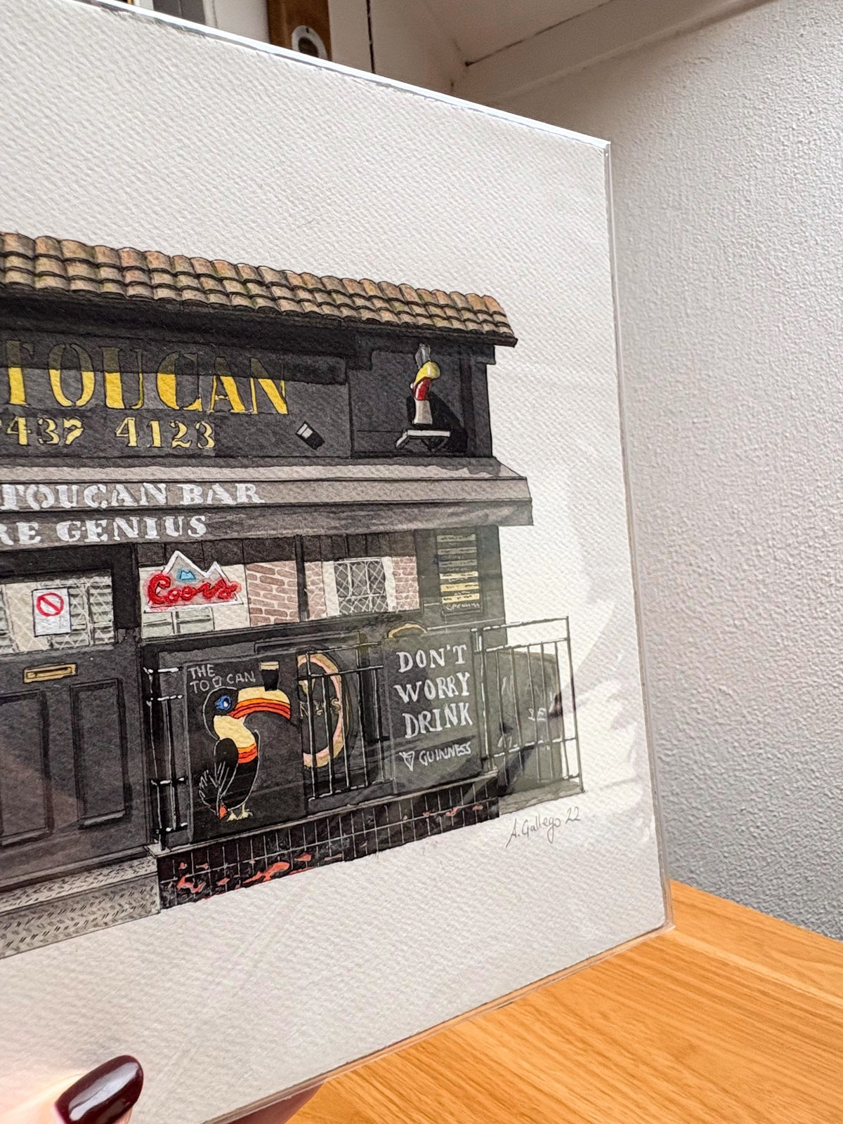Soho - The Toucan Pub - Original watercolour painting (unframed)