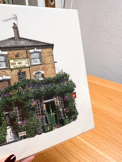 Finsbury Park - The Faltering Fullback - Original watercolour painting (unframed)