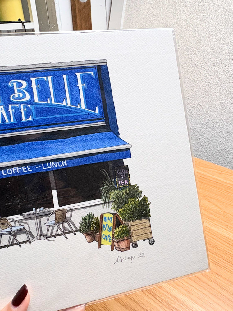 Penge - Blue Belle Cafe - Original watercolour painting (unframed)