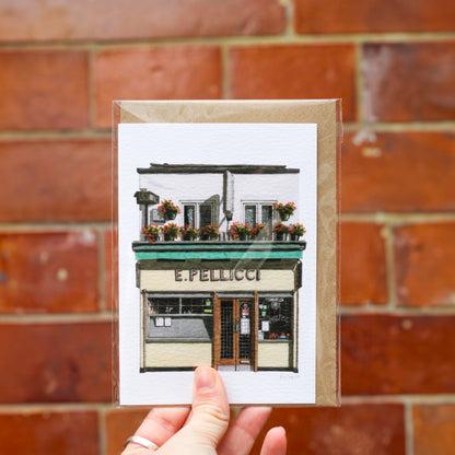 Bethnal Green -  E Pellicci - Greeting card with envelope