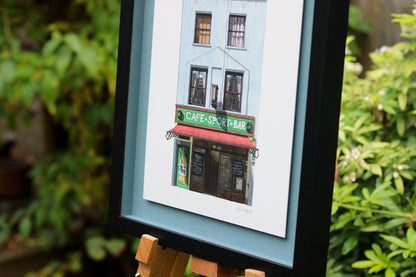 Clerkenwell - Cafe Kick - Original watercolour painting (framed)