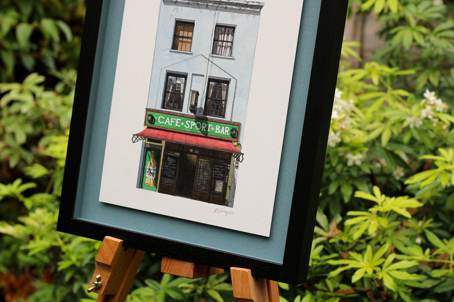 Clerkenwell - Cafe Kick - Original watercolour painting (framed)