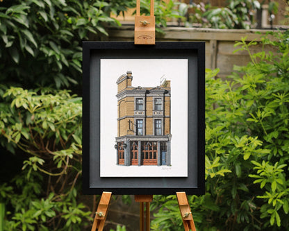 Camberwell - The Dog & Bell - Original watercolour painting (framed)