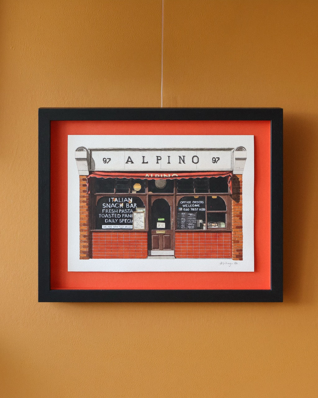 Angel - Alpino - Original watercolour painting (framed)