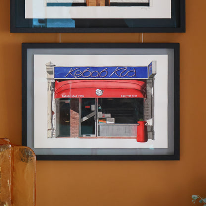 Fulham - Kebab Kid - Original watercolour painting (framed)