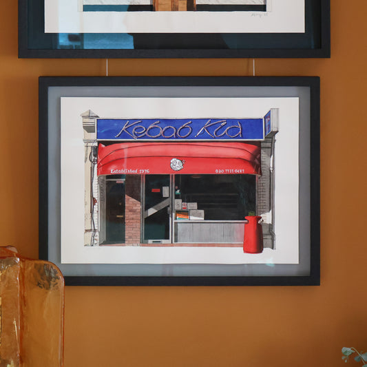 Fulham - Kebab Kid - Original watercolour painting (framed)