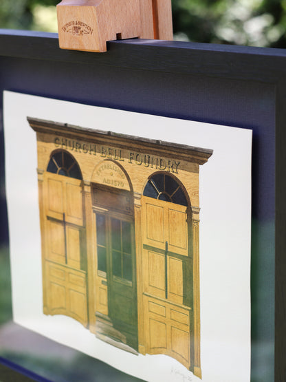 Whitechapel Bell Foundry - Original watercolour painting (framed)