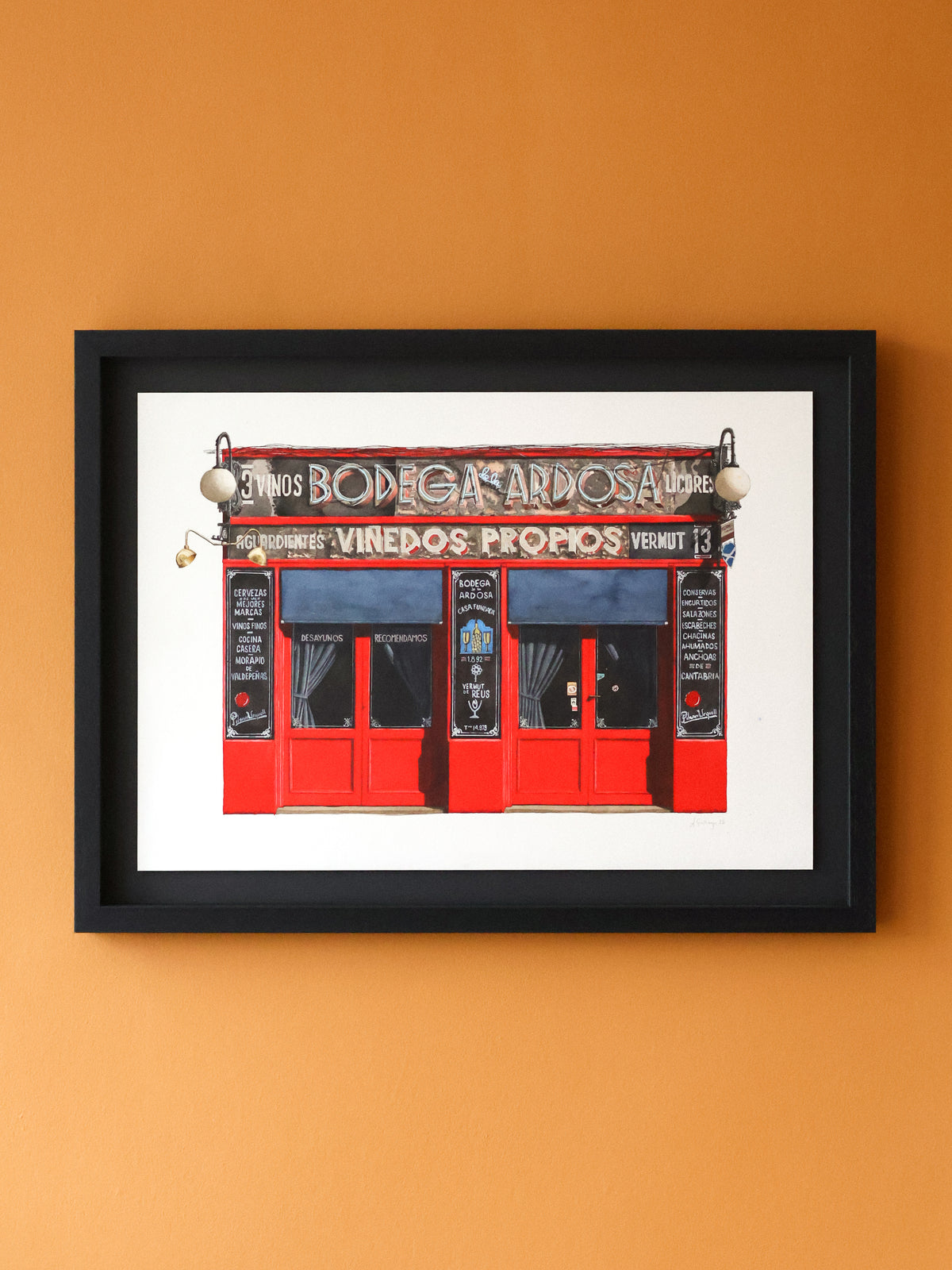 Madrid - Bodega de la Ardosa - Original watercolour painting (framed)