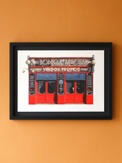 Madrid - Bodega de la Ardosa - Original watercolour painting (framed)