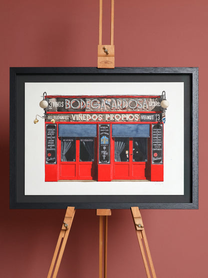 Madrid - Bodega de la Ardosa - Original watercolour painting (framed)