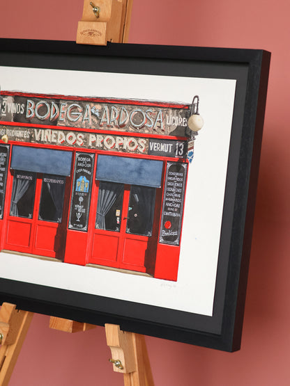 Madrid - Bodega de la Ardosa - Original watercolour painting (framed)