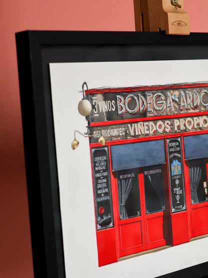 Madrid - Bodega de la Ardosa - Original watercolour painting (framed)