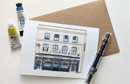 West Norwood - Book and Record bar - Greeting card with envelope