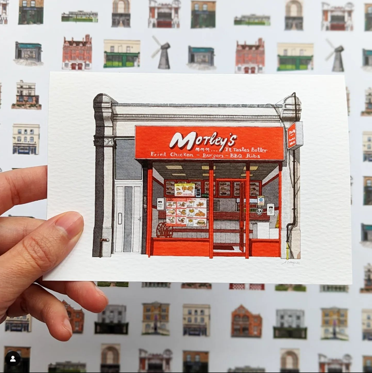 West Norwood - Morley's Chicken Shop - Greeting card with envelope