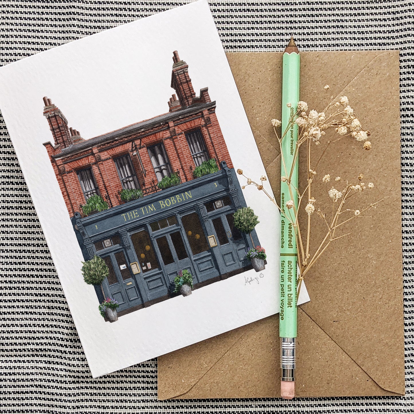 Clapham - The Tim Bobbin SW4 - Greeting card with envelope