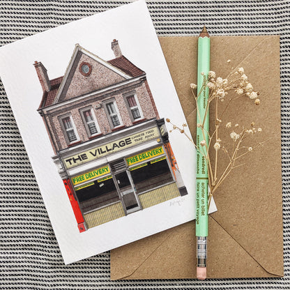 Thornton Heath - The Village - Greeting card with envelope