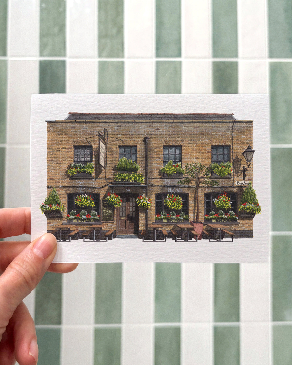 The Two Brewers Windsor - Greeting card with envelope  - London Art - Watercolour illustration