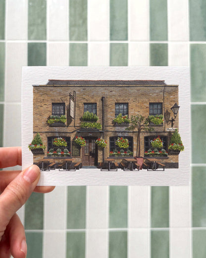 The Two Brewers Windsor - Greeting card with envelope  - London Art - Watercolour illustration