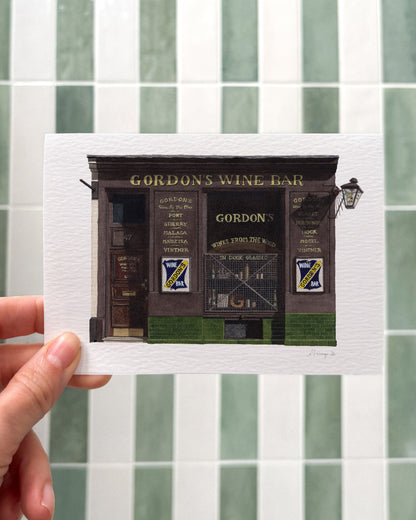 Gordon's Wine Bar London Art - Greeting card with envelope