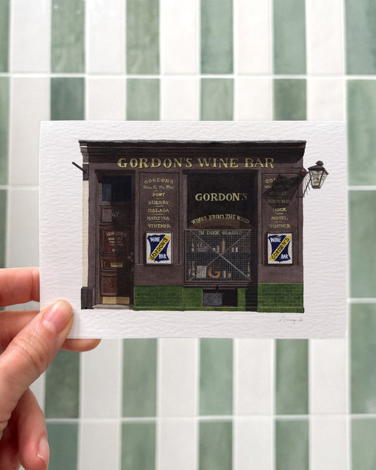Gordon's Wine Bar London Art - Greeting card with envelope