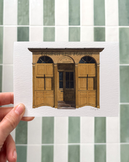 Whitechapel Church Bell Foundry - Greeting card with envelope - East London