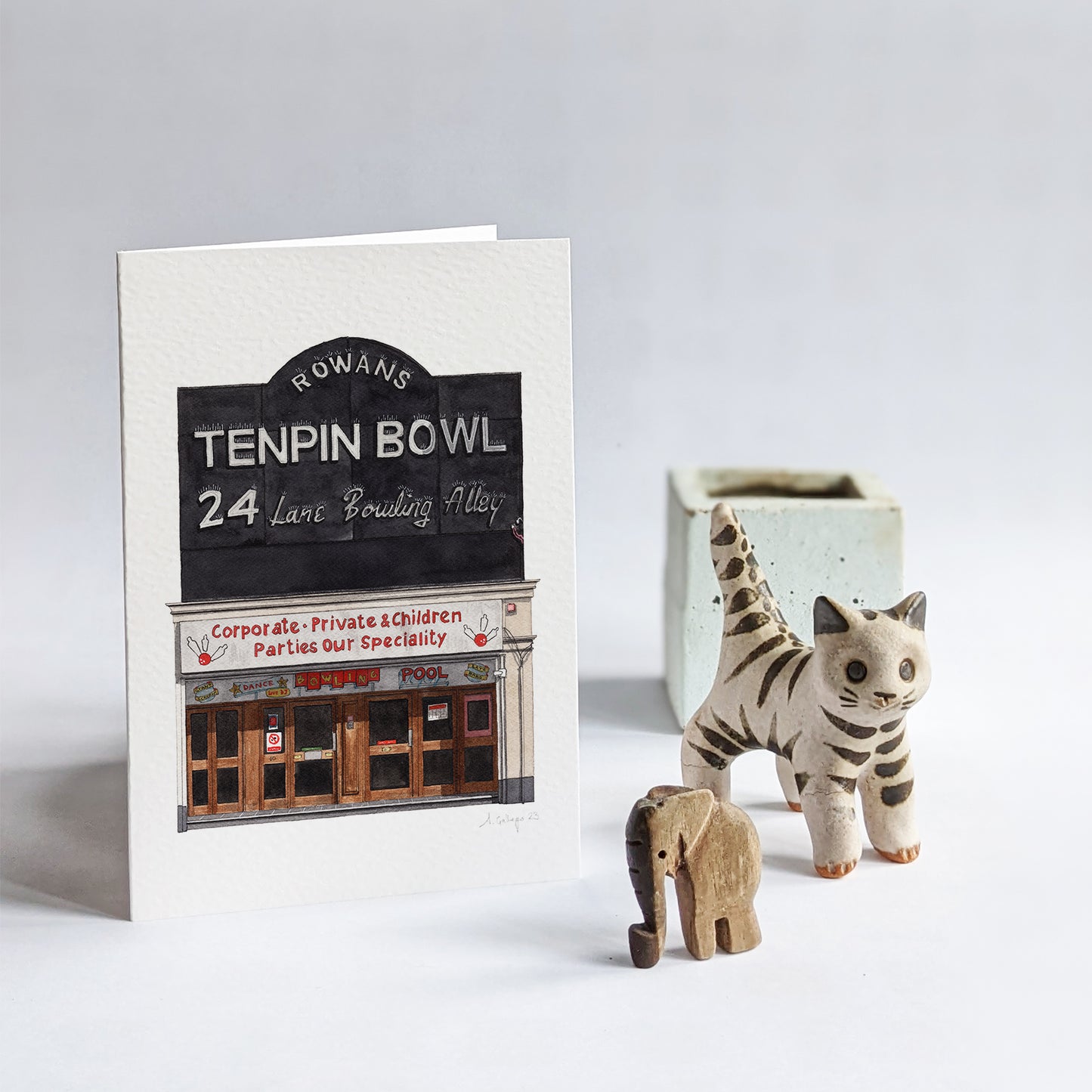 Finsbury Park - Rowans Tenpin Bowl - Greeting card with envelope - Islington