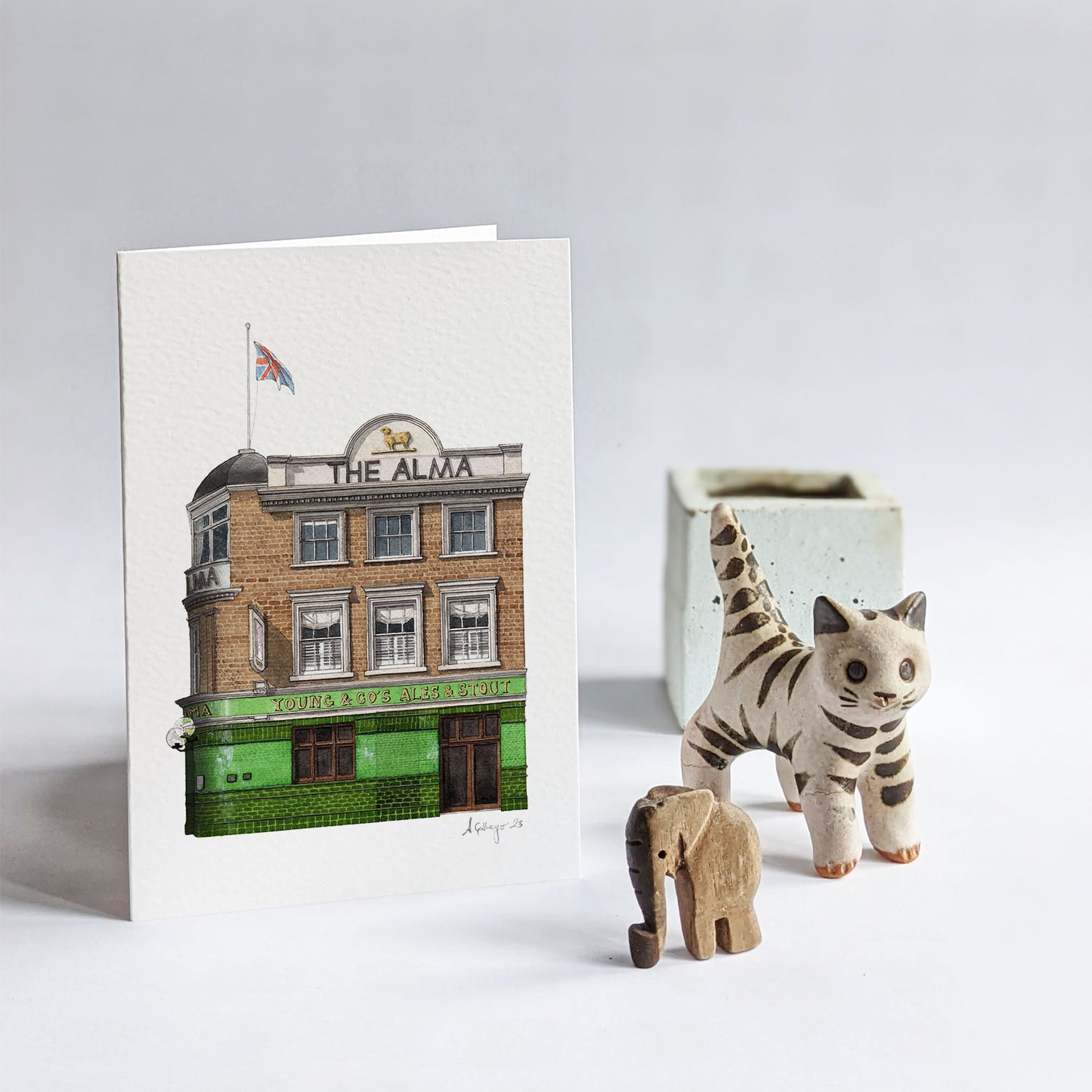 Wandsworth Town - The Alma - Greeting card with envelope