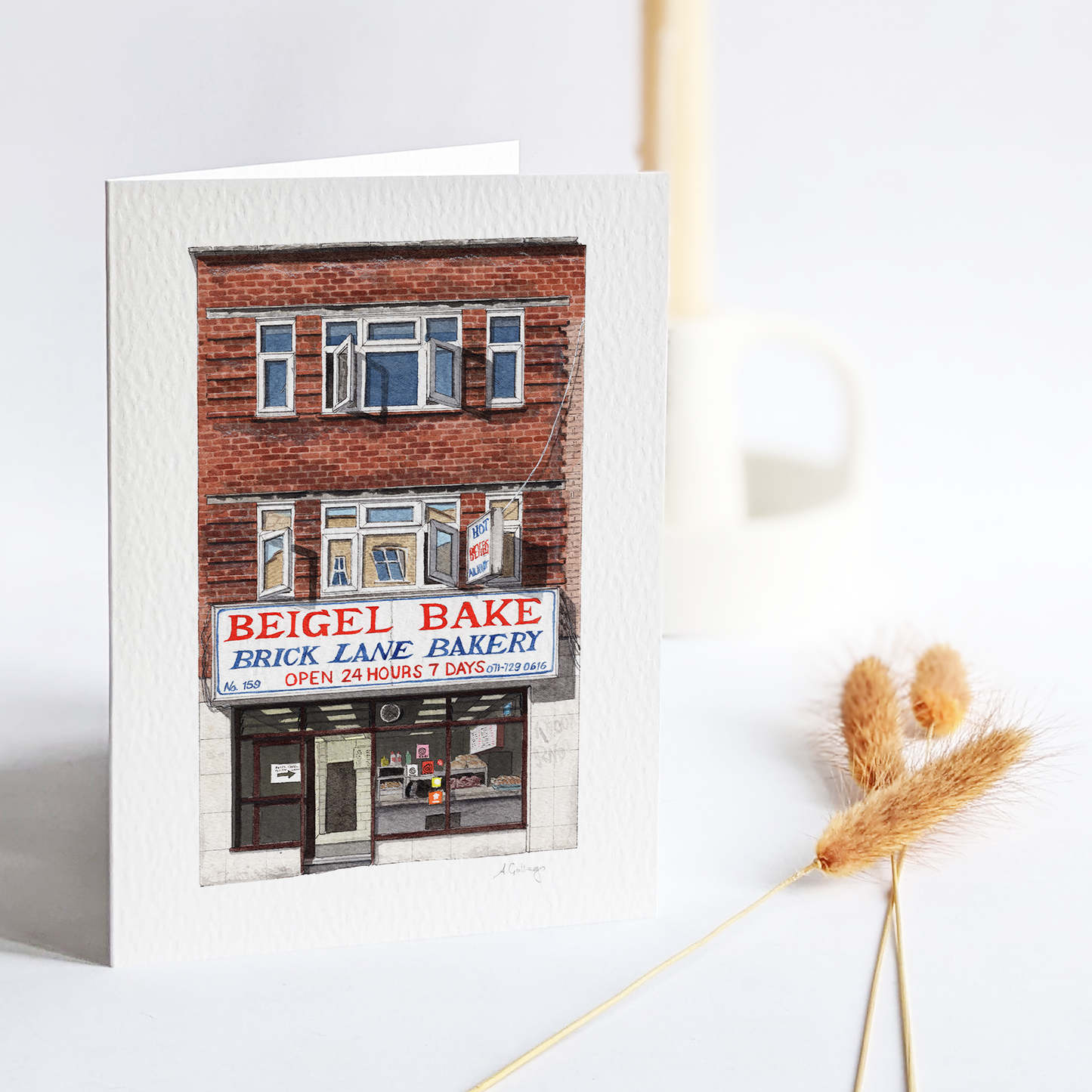 Brick Lane - Beigel Bake - Greeting card with envelope
