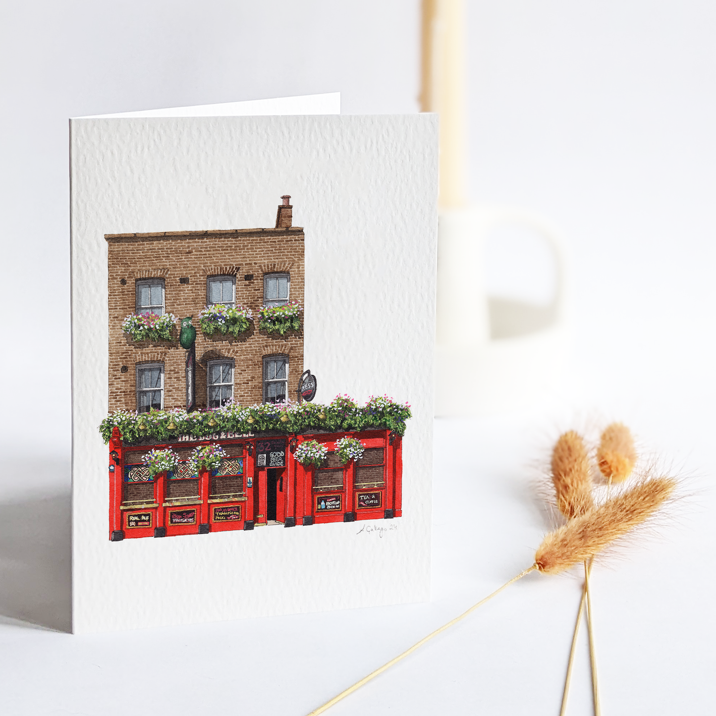 Deptford - The Dog and Bell - Greeting card with envelope
