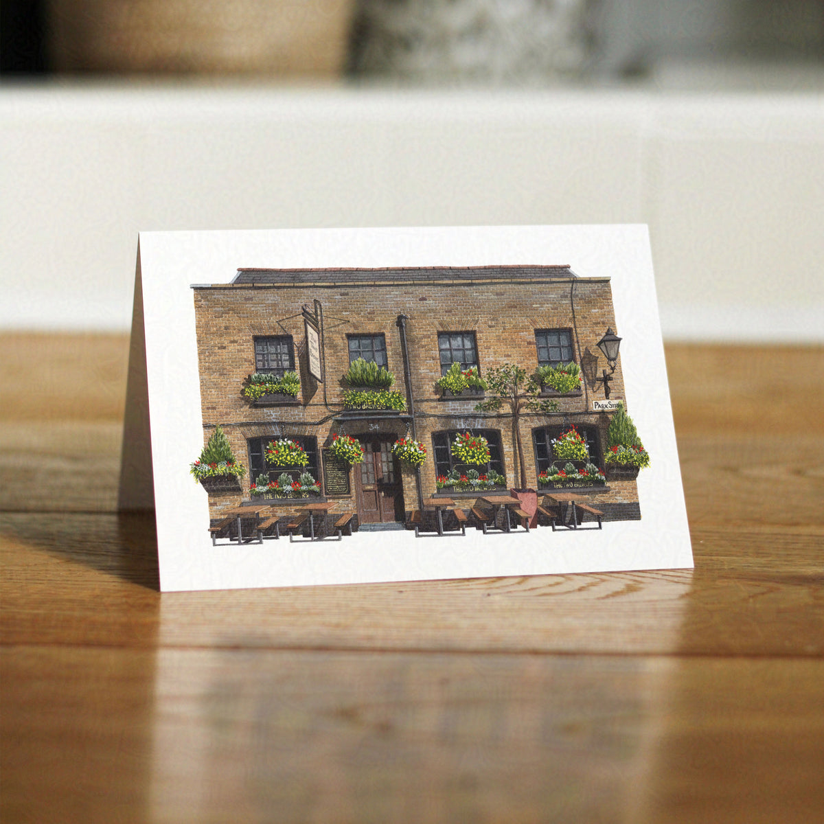 The Two Brewers Windsor - Greeting card with envelope  - London Art - Watercolour illustration