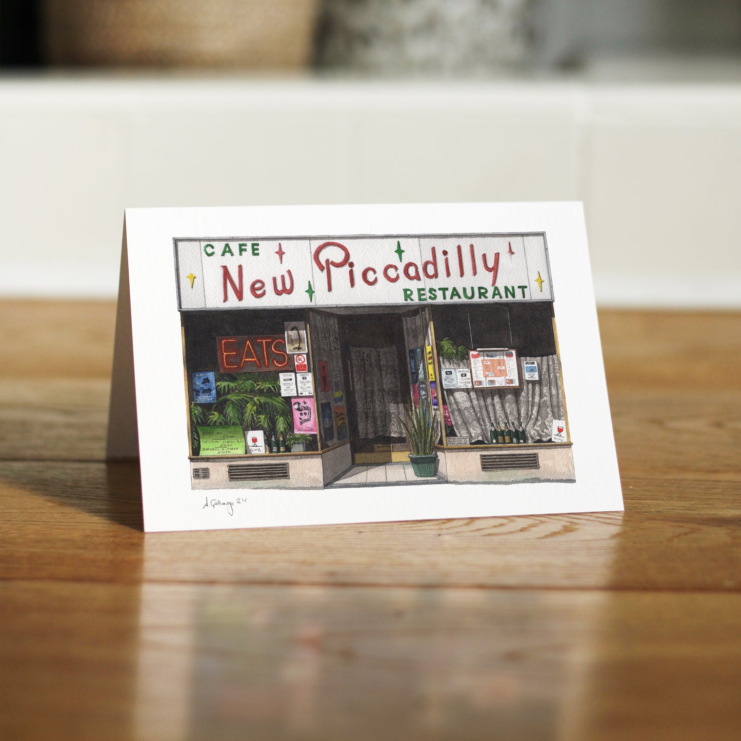 Central - New Piccadilly Cafe - Greeting card with envelope