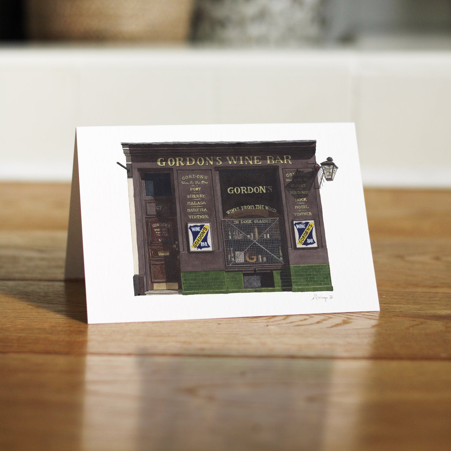 Gordon's Wine Bar London Art - Greeting card with envelope