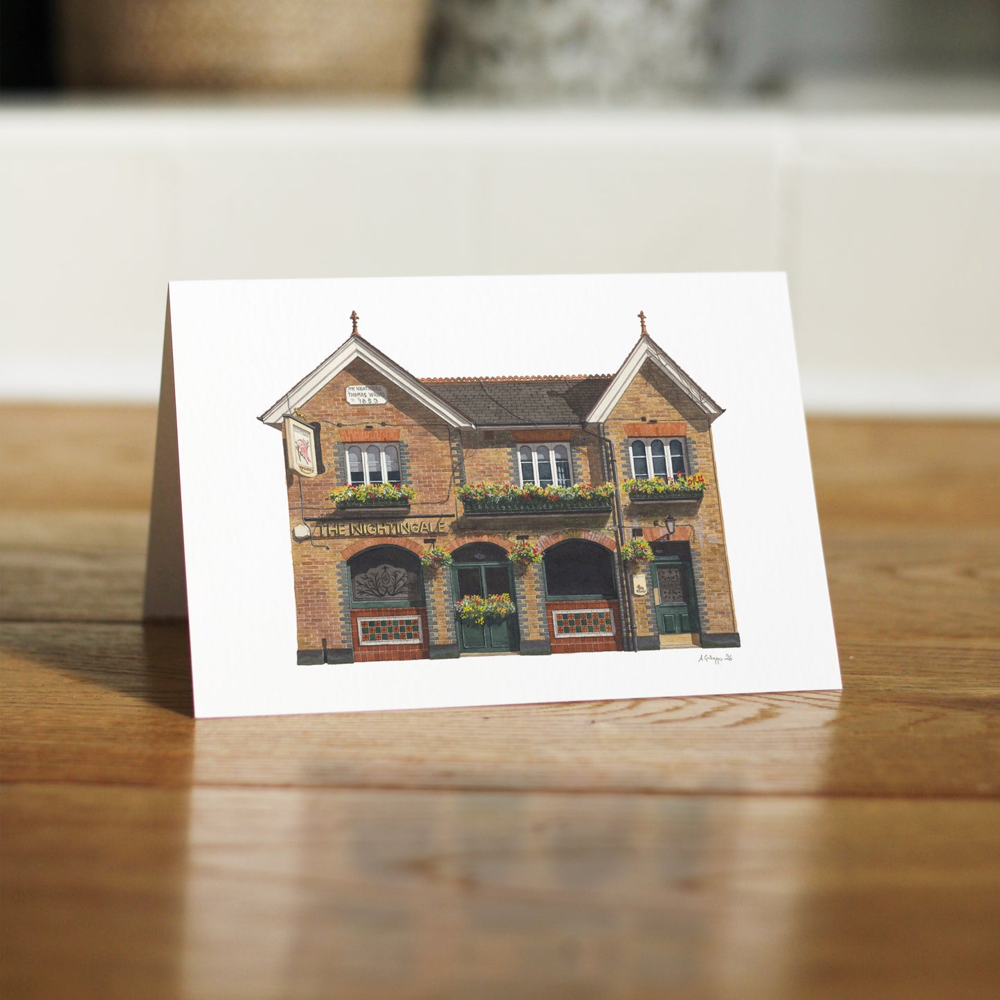 Balham - The Nightingale - Greeting card with envelope
