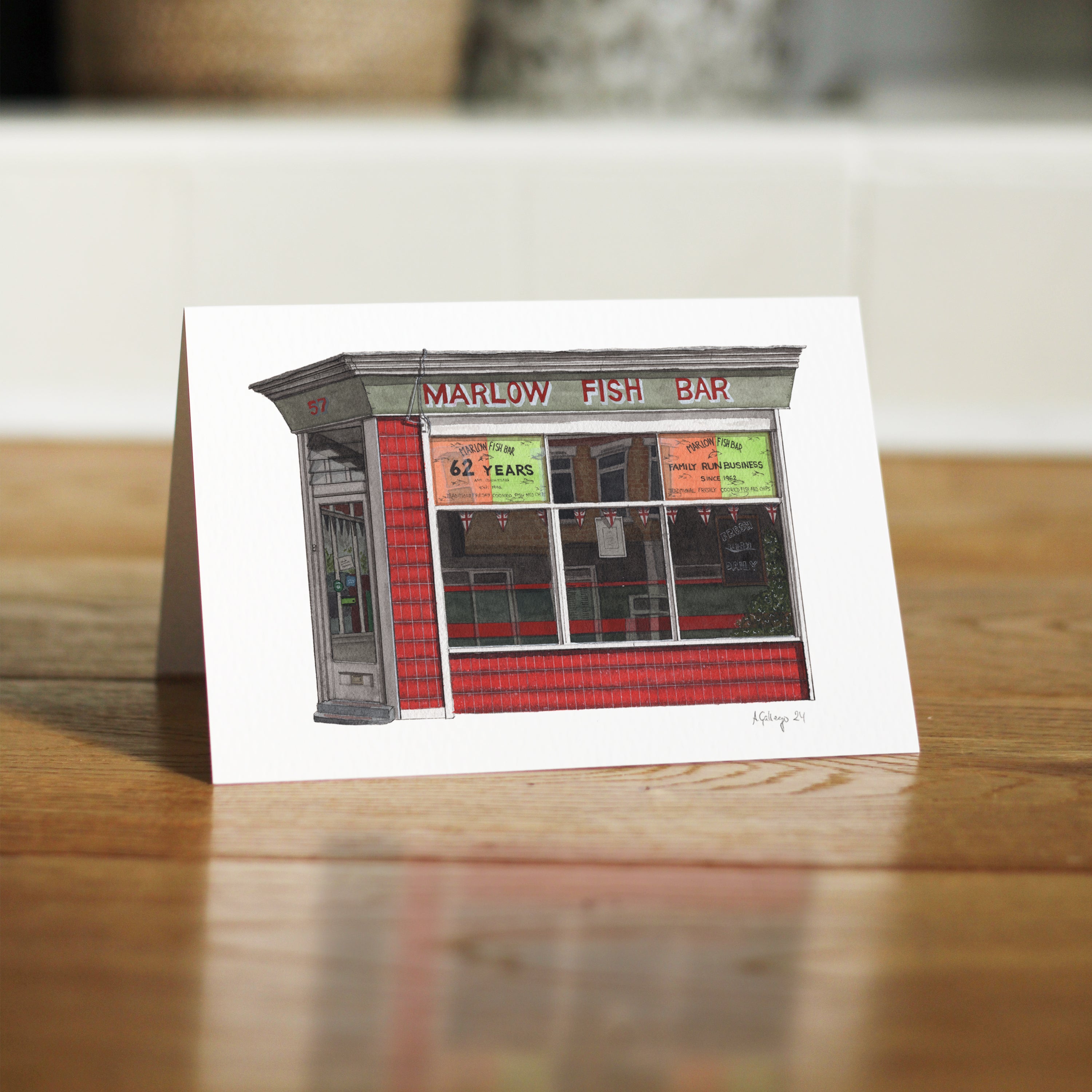 Penge - Marlow Fish Bar - Greeting card with envelope ...