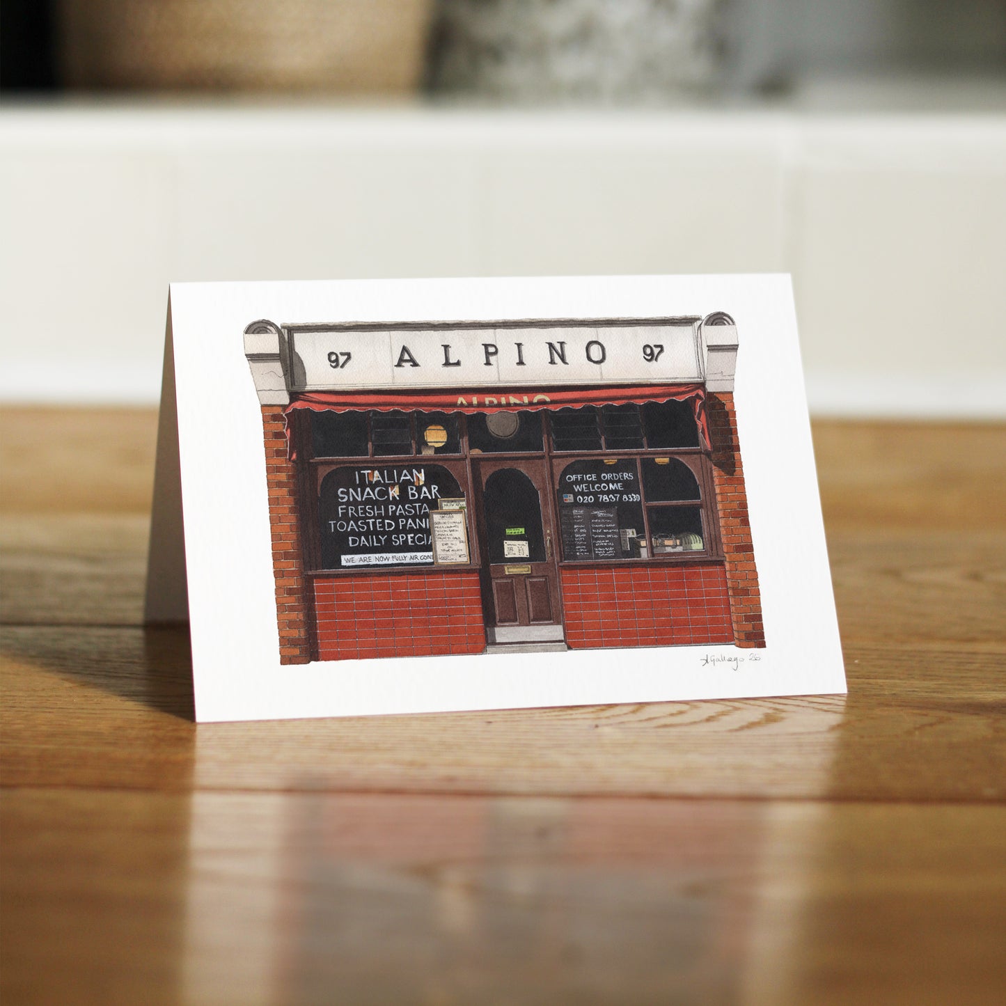 Angel - Alpino Cafe - Greeting card with envelope